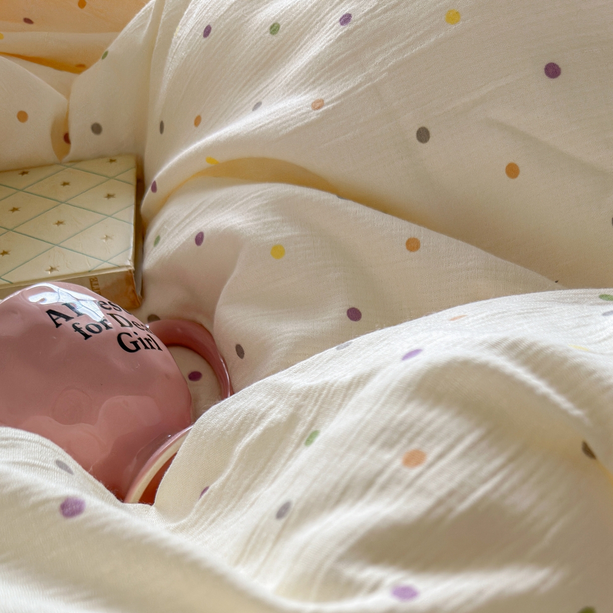 91家纺网 家纺一手货源 找家纺 玉海棠家纺 2025新款甄选三层纱印花四件套 彩波波