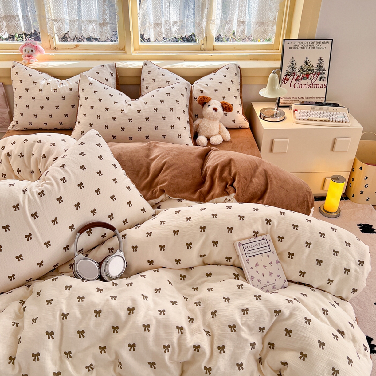 91家纺网 家纺一手货源 找家纺 瑞钰 2025新款A版三层纱B版牛奶绒四件套系列 碱水结