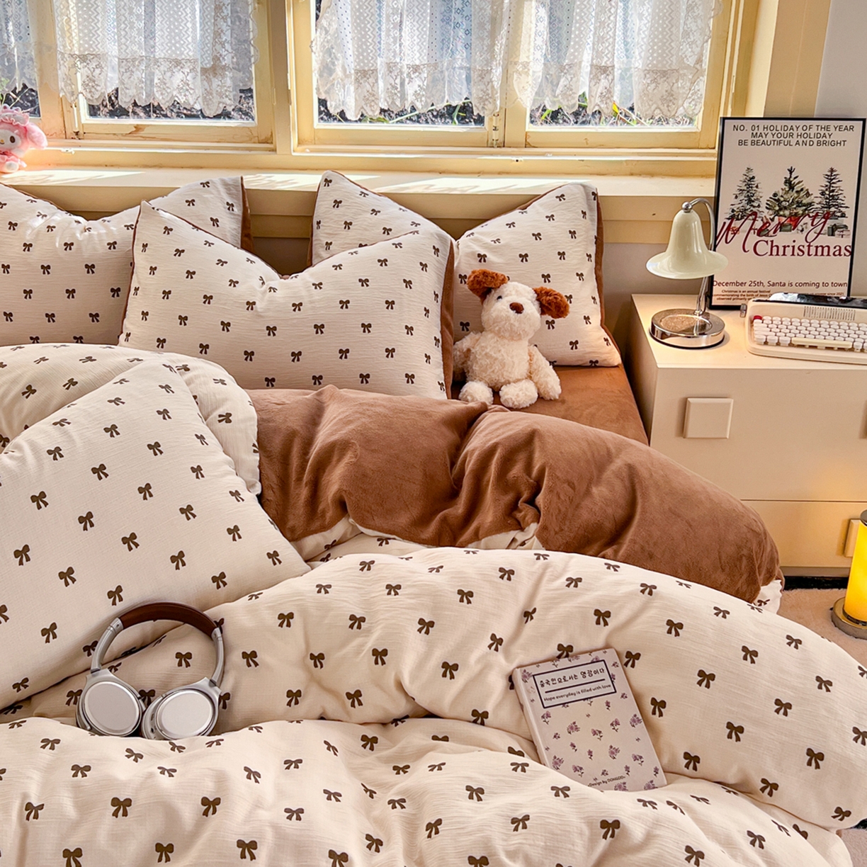 91家纺网 家纺一手货源 找家纺 瑞钰 2025新款A版三层纱B版牛奶绒四件套系列 碱水结