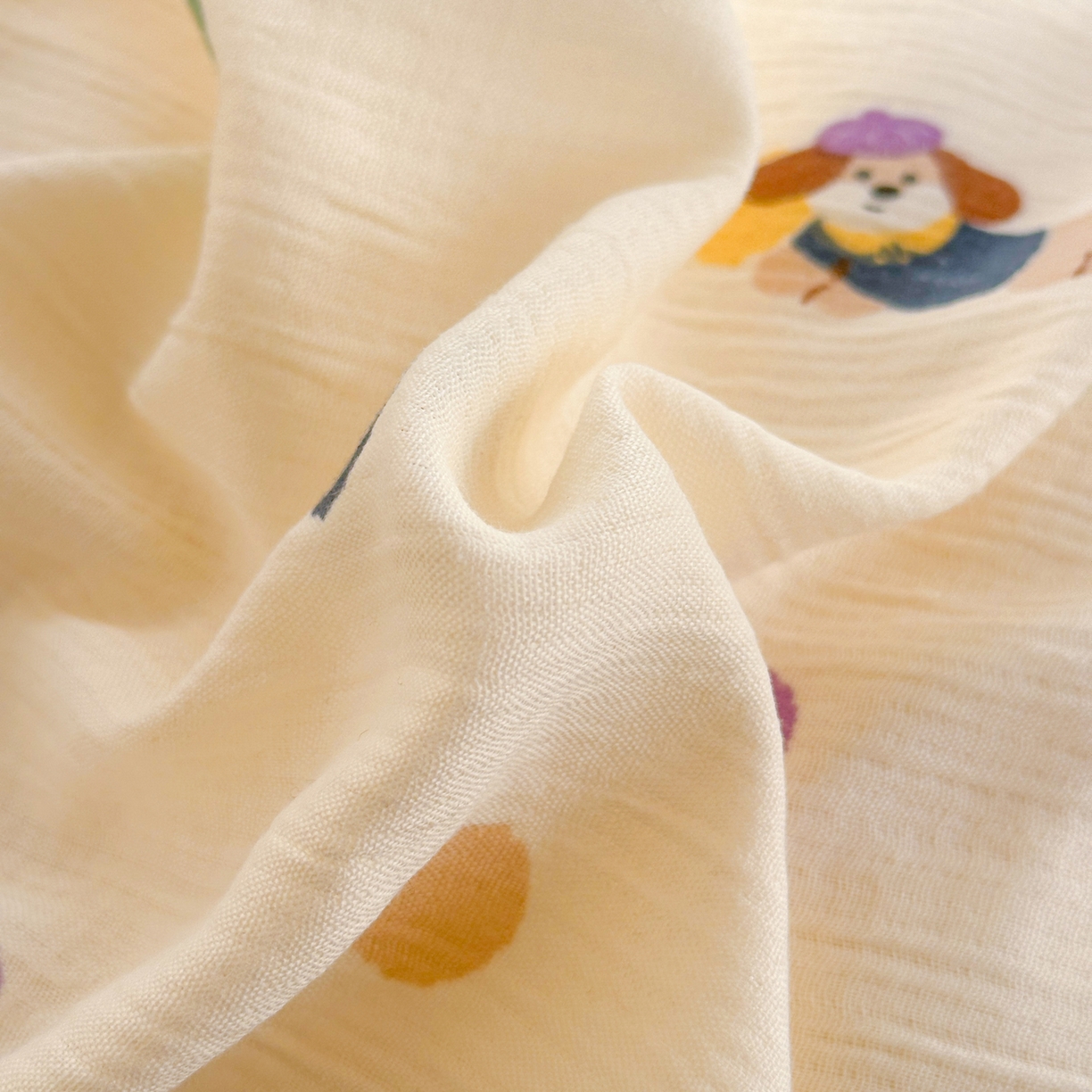 91家纺网 家纺一手货源 找家纺 瑞钰 2025新款A版三层纱B版牛奶绒四件套系列 糖豆腊肠狗