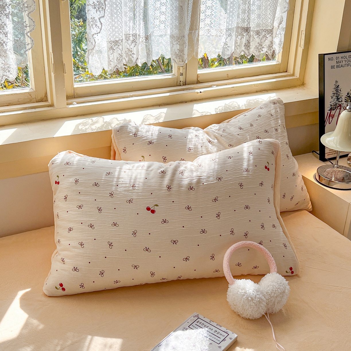 91家纺网 家纺一手货源 找家纺 瑞钰 2025新款A版三层纱B版牛奶绒四件套系列 撄桃蝴蝶