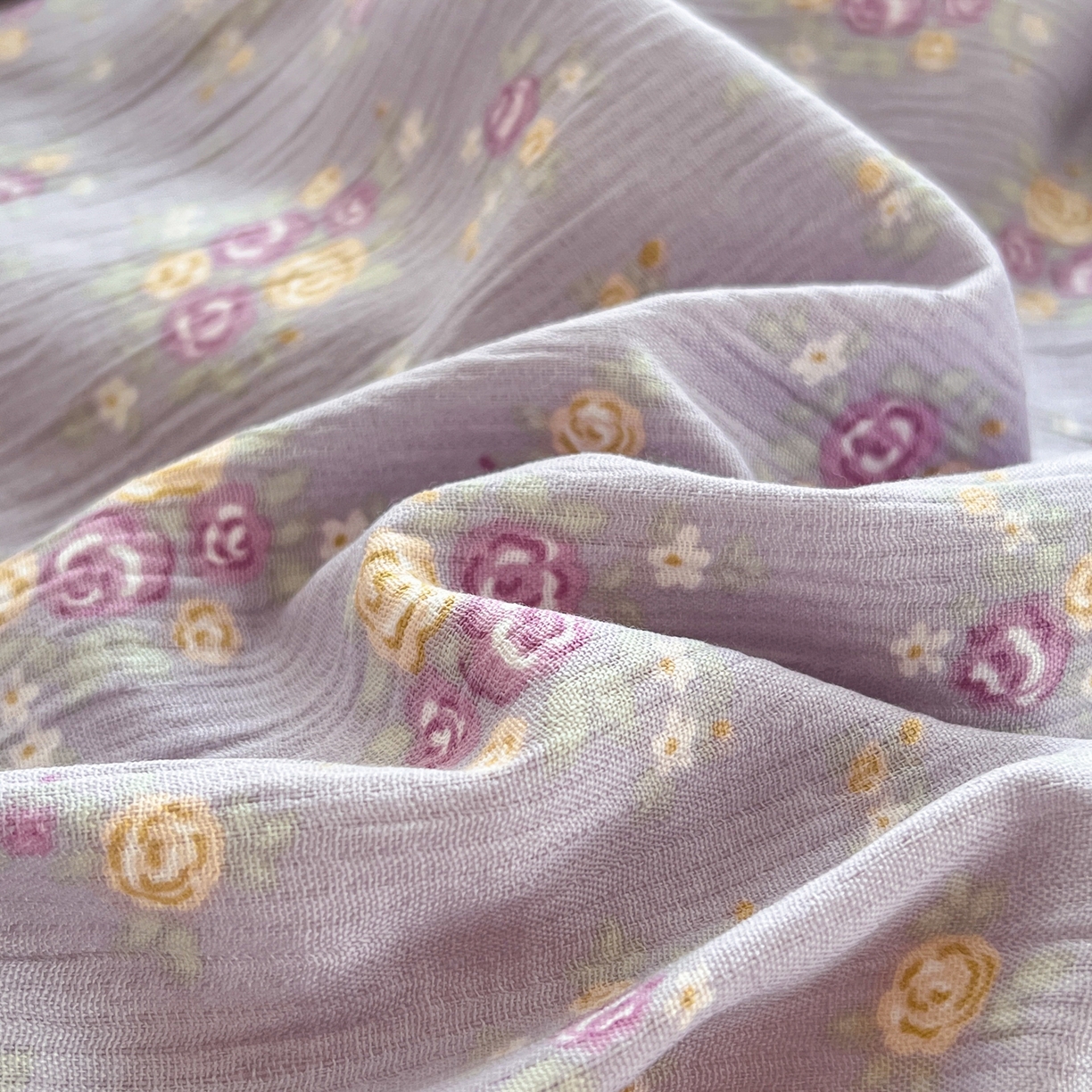 91家纺网 家纺一手货源 找家纺 瑞钰 2025新款A版三层纱B版牛奶绒四件套系列 紫萱