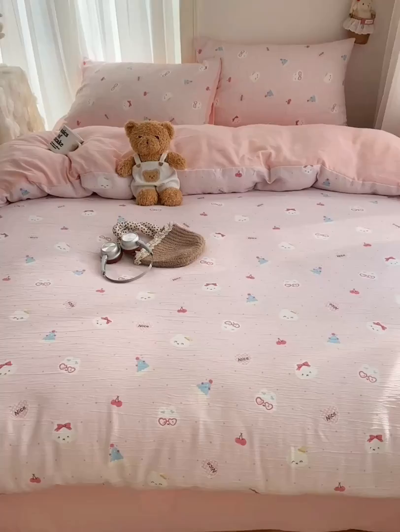 91家纺网 家纺一手货源 找家纺 （总）瑞钰 2025新款甄选三层纱印花四件套