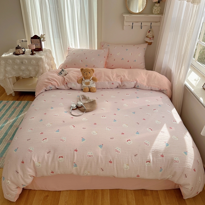 91家纺网 家纺一手货源 找家纺 （总）瑞钰 2025新款A类双层纱印花夹棉床盖