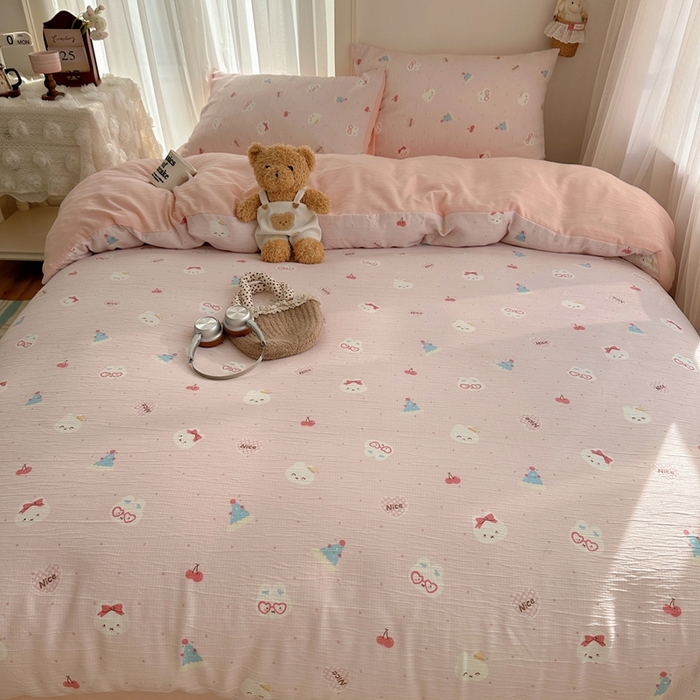 91家纺网 家纺一手货源 找家纺 （总）瑞钰 2025新款甄选三层纱印花四件套