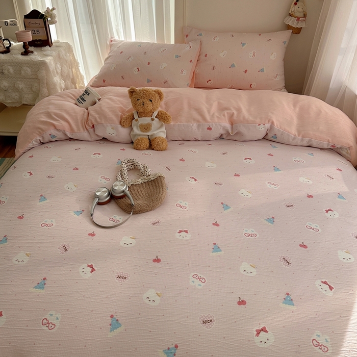 91家纺网 家纺一手货源 找家纺 （总）瑞钰 2025新款甄选三层纱印花四件套