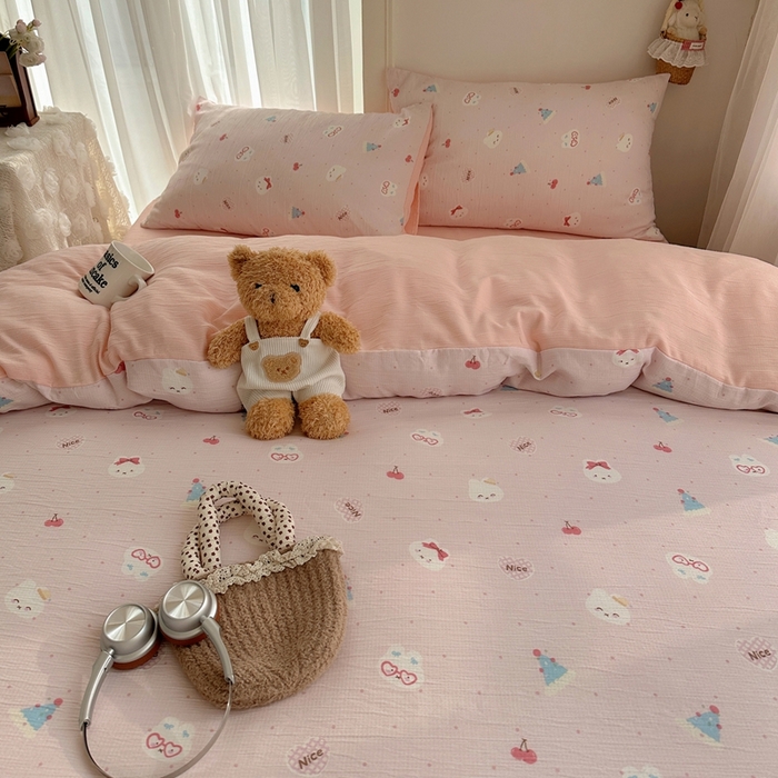 91家纺网 家纺一手货源 找家纺 （总）瑞钰 2025新款甄选三层纱印花四件套