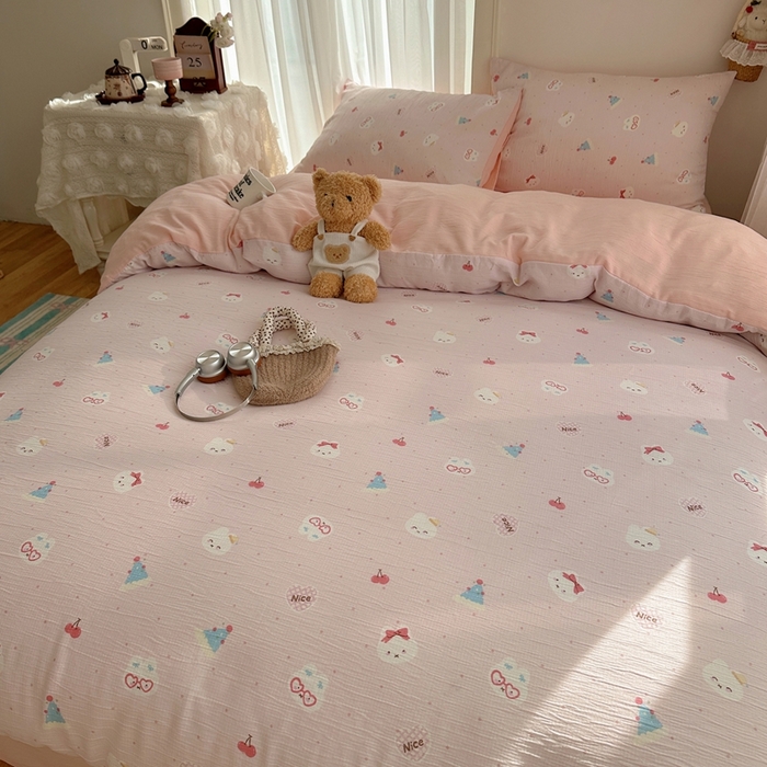 91家纺网 家纺一手货源 找家纺 （总）瑞钰 2025新款甄选三层纱印花四件套