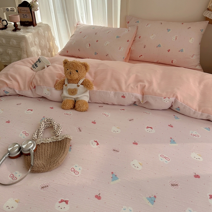 91家纺网 家纺一手货源 找家纺 （总）瑞钰 2025新款甄选三层纱印花四件套