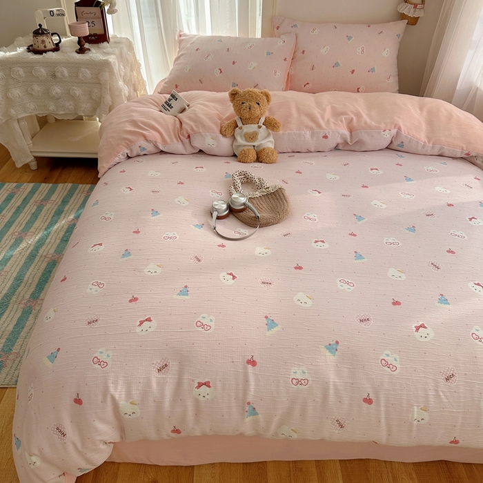 91家纺网 家纺一手货源 找家纺 （总）瑞钰 2025新款甄选三层纱印花四件套