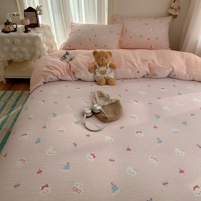 91家纺网 家纺一手货源 找家纺 （总）瑞钰 2025新款甄选三层纱印花四件套