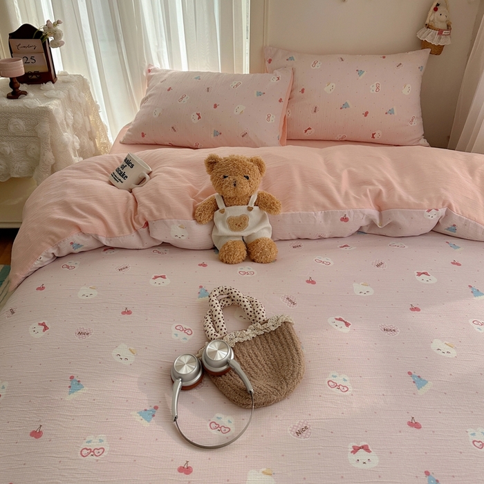 91家纺网 家纺一手货源 找家纺 （总）瑞钰 2025新款甄选三层纱印花四件套