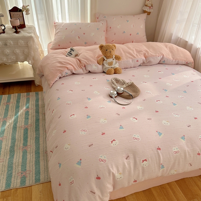 91家纺网 家纺一手货源 找家纺 （总）瑞钰 2025新款甄选三层纱印花四件套