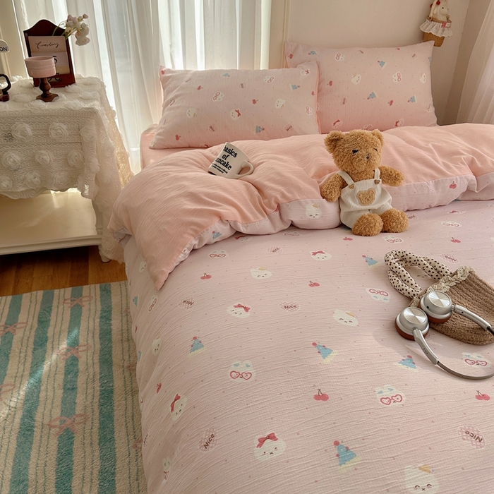 91家纺网 家纺一手货源 找家纺 （总）瑞钰 2025新款甄选三层纱印花四件套