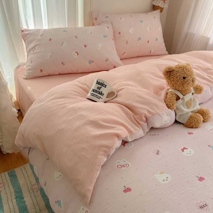 91家纺网 家纺一手货源 找家纺 （总）瑞钰 2025新款甄选三层纱印花四件套