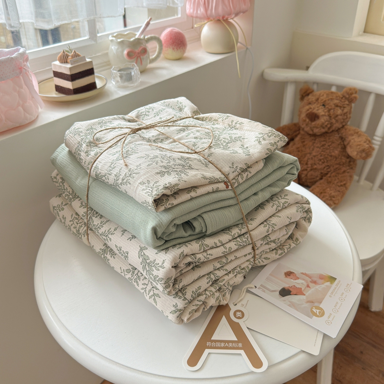 玉海棠家纺 2025新款甄选三层纱印花四件套 秋月梨