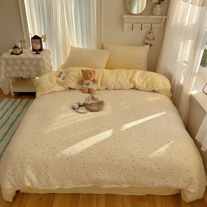 91家纺网 家纺一手货源 找家纺 （总）瑞钰 2025新款甄选三层纱印花四件套