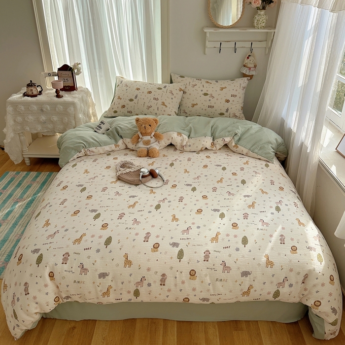 91家纺网 家纺一手货源 找家纺 （总）瑞钰 2025新款甄选三层纱印花四件套