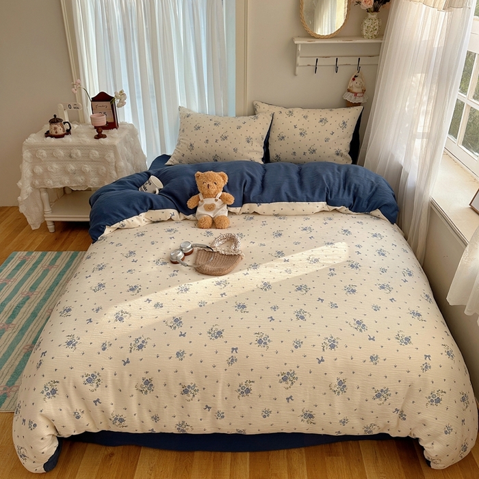 91家纺网 家纺一手货源 找家纺 （总）瑞钰 2025新款甄选三层纱印花四件套