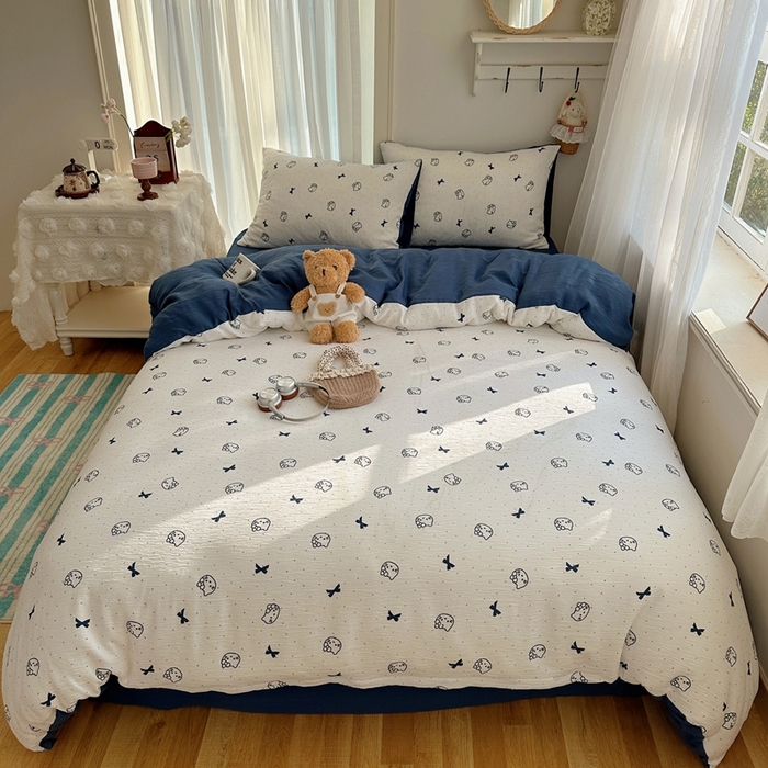 91家纺网 家纺一手货源 找家纺 （总）瑞钰 2025新款甄选三层纱印花四件套