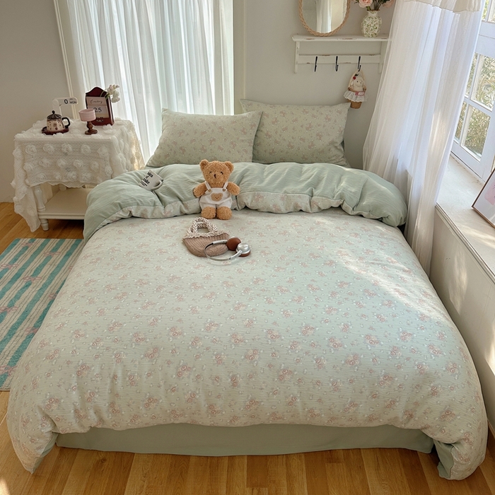 91家纺网 家纺一手货源 找家纺 （总）瑞钰 2025新款甄选三层纱印花四件套