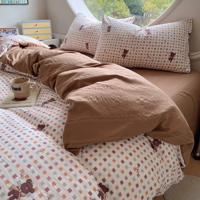 91家纺网 家纺一手货源 找家纺 （总）王朝国际 2025新款皱皱棉印花四件套