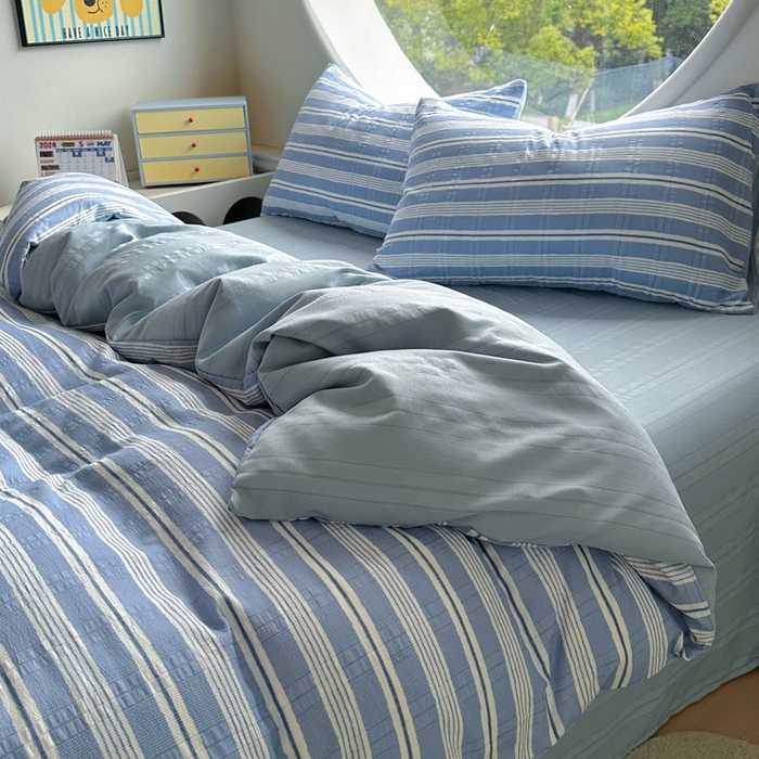 91家纺网 家纺一手货源 找家纺 （总）王朝国际 2025新款皱皱棉印花四件套