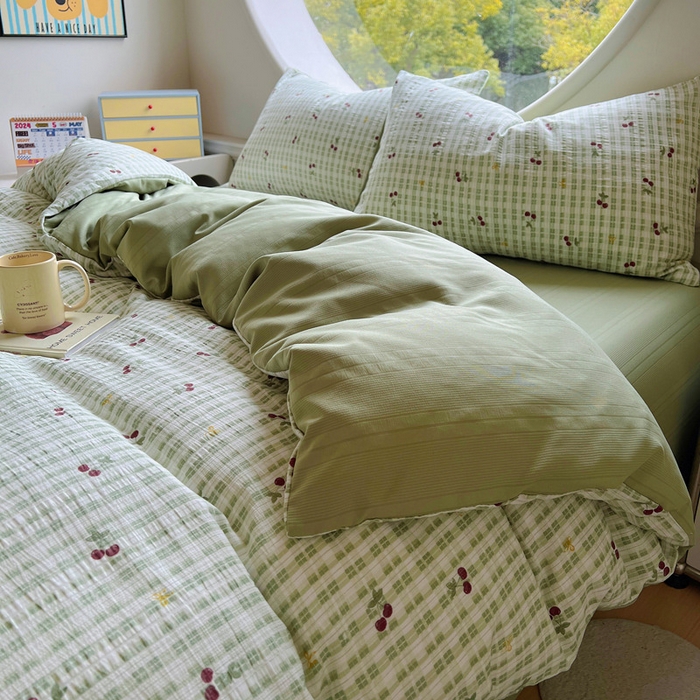 91家纺网 家纺一手货源 找家纺 （总）王朝国际 2025新款皱皱棉印花四件套