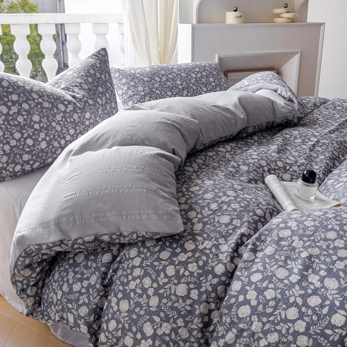 91家纺网 家纺一手货源 找家纺 （总）王朝国际 2025新款皱皱棉印花四件套