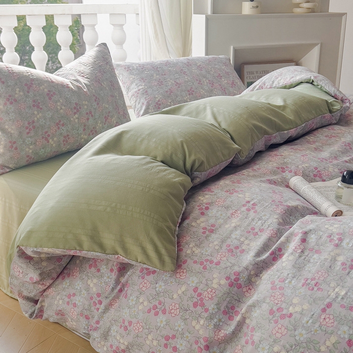 91家纺网 家纺一手货源 找家纺 （总）王朝国际 2025新款皱皱棉印花四件套