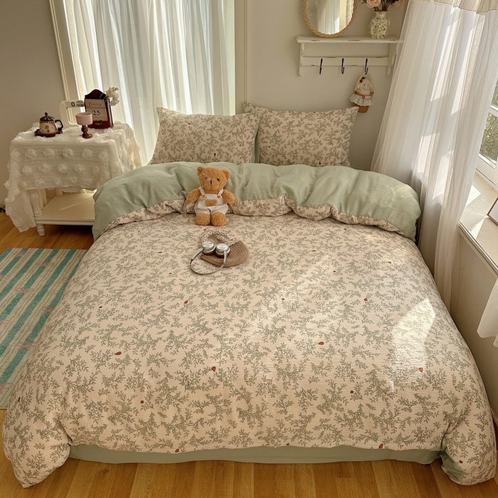 91家纺网 家纺一手货源 找家纺 （总）瑞钰 2025新款甄选三层纱印花四件套