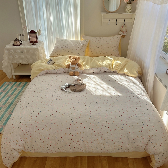 91家纺网 家纺一手货源 找家纺 （总）瑞钰 2025新款甄选三层纱印花四件套