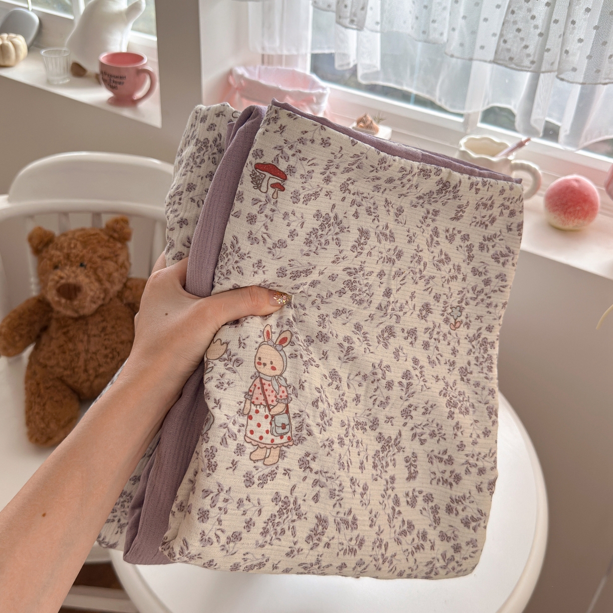 91家纺网 家纺一手货源 找家纺 玉海棠家纺 2025新款甄选三层纱印花四件套 圆舞曲