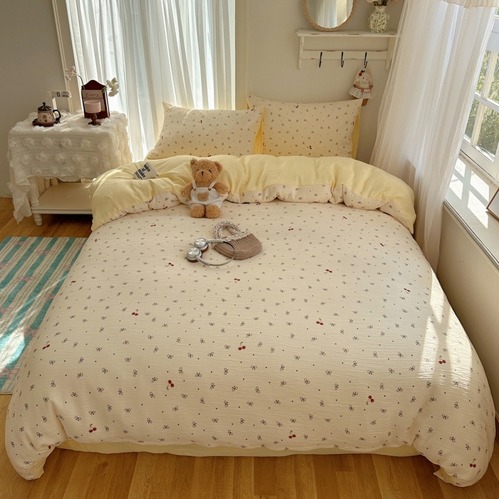 91家纺网 家纺一手货源 找家纺 （总）瑞钰 2025新款甄选三层纱印花四件套