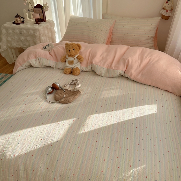 91家纺网 家纺一手货源 找家纺 瑞钰 2025新款甄选三层纱印花四件套 彩虹世界