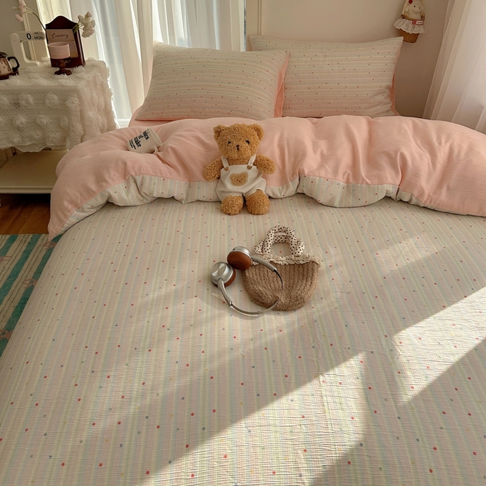 91家纺网 家纺一手货源 找家纺 瑞钰 2025新款甄选三层纱印花四件套 彩虹世界