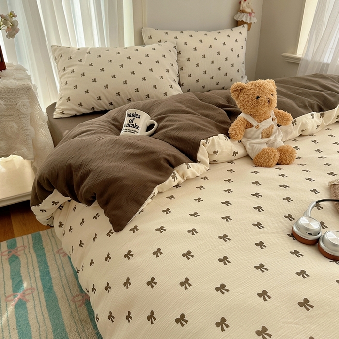 91家纺网 家纺一手货源 找家纺 瑞钰 2025新款甄选三层纱印花四件套 碱水结