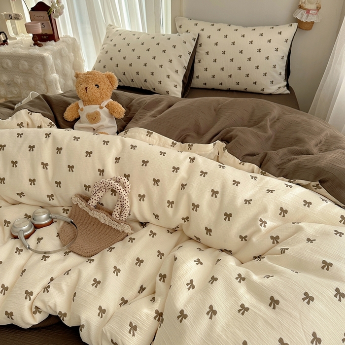 91家纺网 家纺一手货源 找家纺 瑞钰 2025新款甄选三层纱印花四件套 碱水结