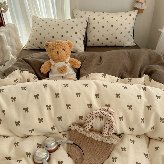 91家纺网 家纺一手货源 找家纺 瑞钰 2025新款甄选三层纱印花四件套 碱水结