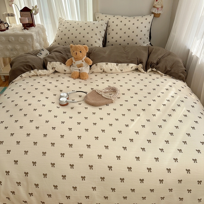 91家纺网 家纺一手货源 找家纺 瑞钰 2025新款甄选三层纱印花四件套 碱水结