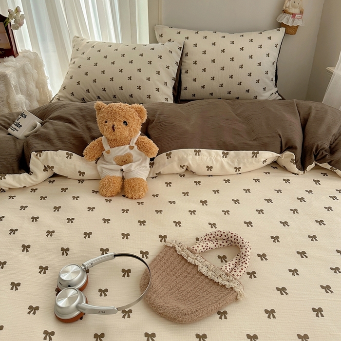 91家纺网 家纺一手货源 找家纺 瑞钰 2025新款甄选三层纱印花四件套 碱水结