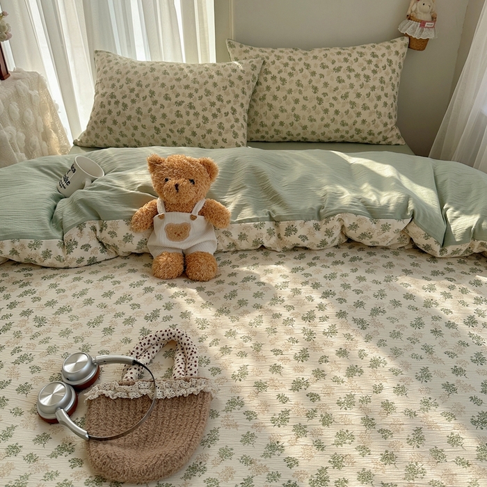 91家纺网 家纺一手货源 找家纺 瑞钰 2025新款甄选三层纱印花四件套 沐风