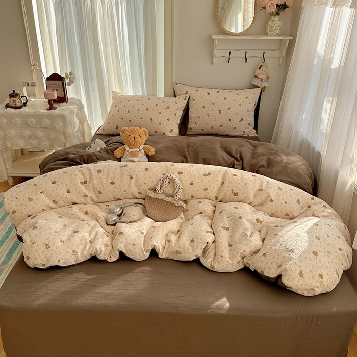 91家纺网 家纺一手货源 找家纺 瑞钰 2025新款甄选三层纱印花四件套 南瓜派