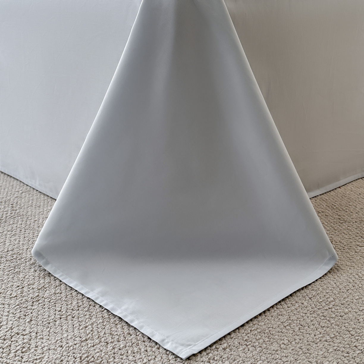 91家纺网 家纺一手货源 找家纺 禾时 2026新款春夏全棉长绒棉立体提花四件套-花屿 淡雅蓝