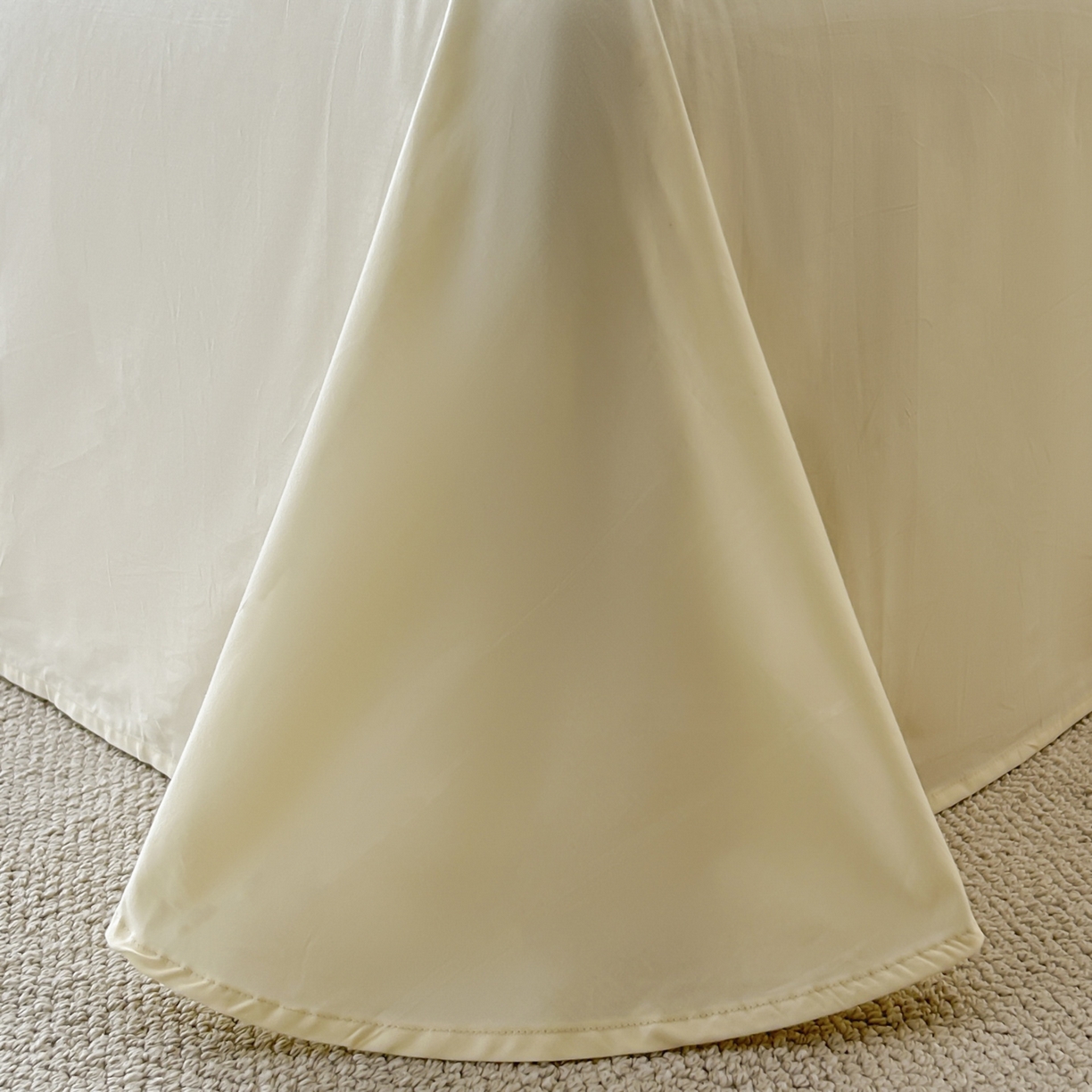 91家纺网 家纺一手货源 找家纺 禾时 2026新款春夏全棉长绒棉立体提花四件套-花屿 奶油黄