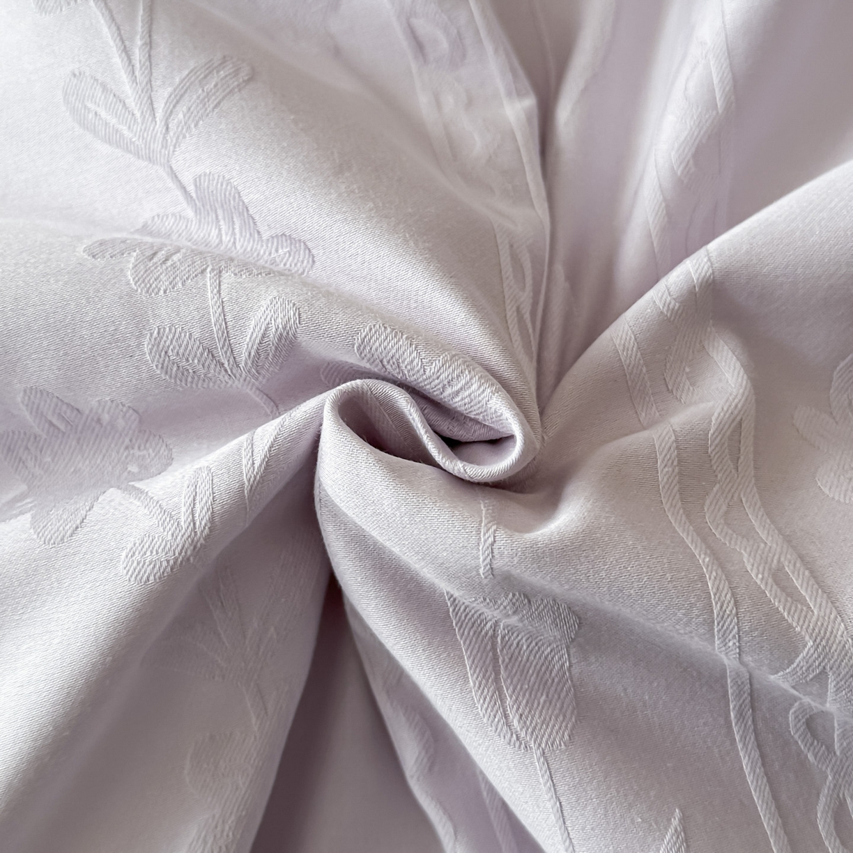 91家纺网 家纺一手货源 找家纺 禾时 2026新款春夏全棉长绒棉立体提花四件套-花屿 香芋紫