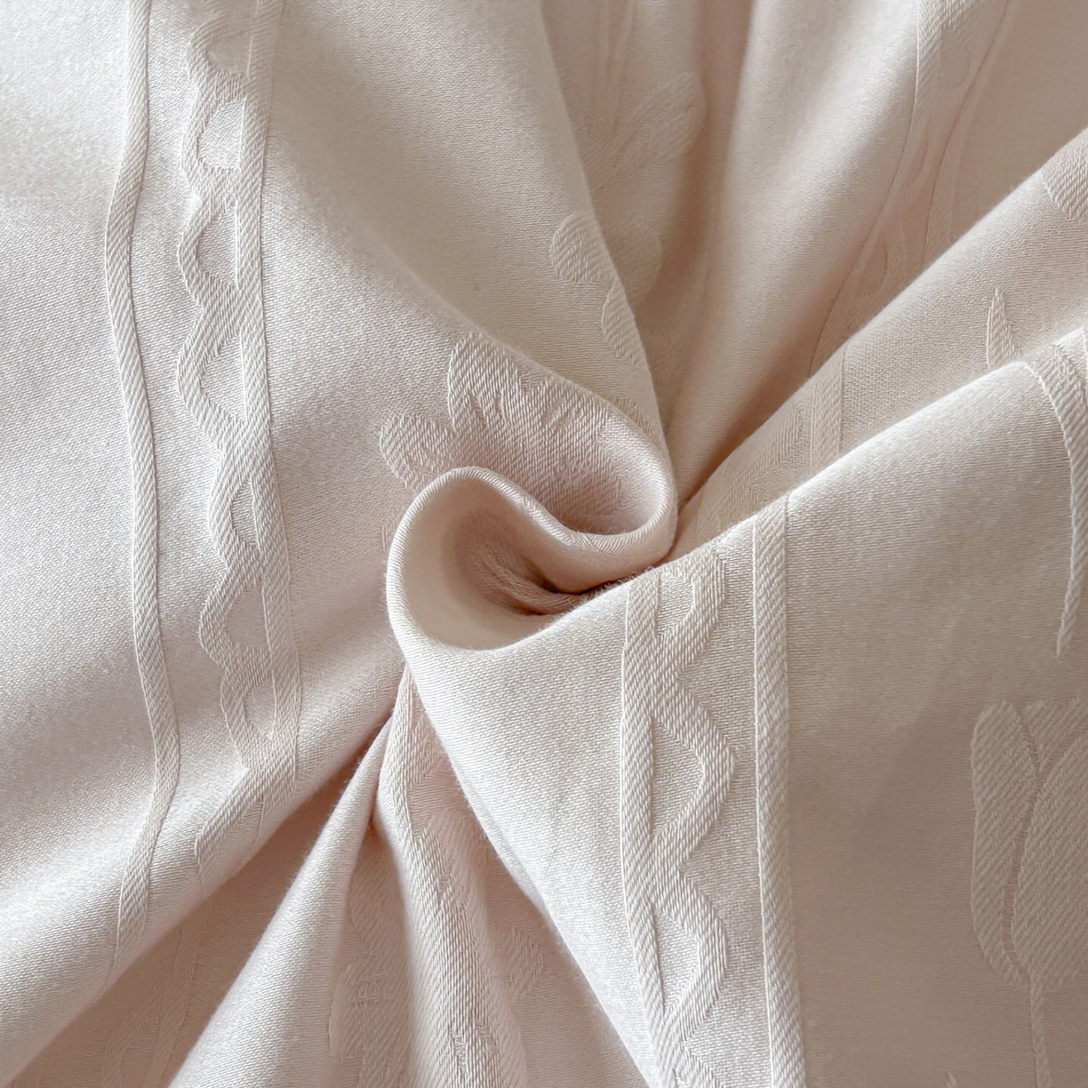 91家纺网 家纺一手货源 找家纺 禾时 2026新款春夏全棉长绒棉立体提花四件套-花屿 芭比粉