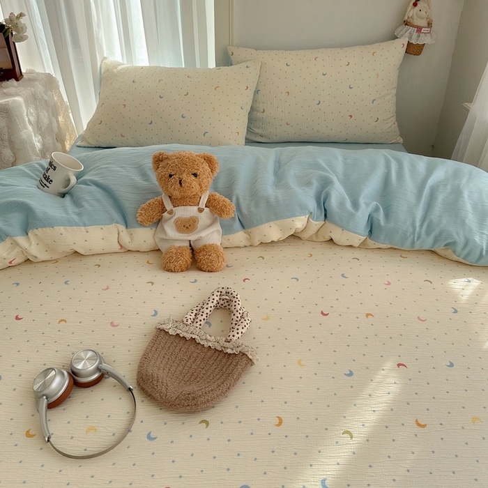 91家纺网 家纺一手货源 找家纺 瑞钰 2025新款甄选三层纱印花四件套 星月天空