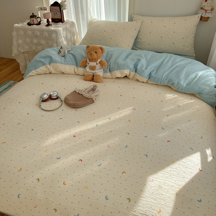 91家纺网 家纺一手货源 找家纺 瑞钰 2025新款甄选三层纱印花四件套 星月天空