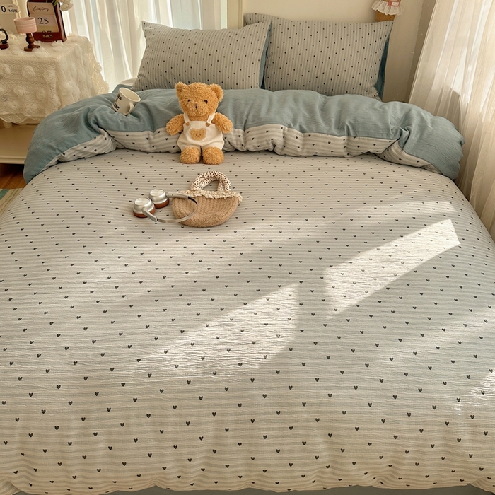 91家纺网 家纺一手货源 找家纺 瑞钰 2025新款甄选三层纱印花四件套 雨爱